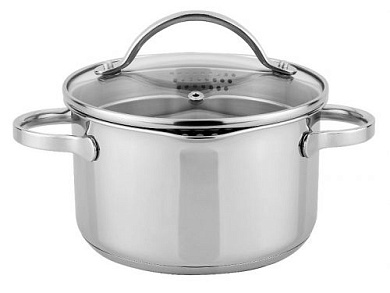 Кастрюля нерж Prime 4,7л ТМ Appetite толщина дня-3, стенок -0,6мм Jiangmen Shenhua Stainless Steel Cookware Man LTD SH09473 - 22см