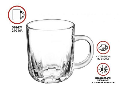 Кружка стеклянная, 240 мл, серия Айсберг, PERFECTO LINEA 30-122040