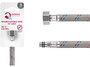 Подводка гибкая, Nylon, иголка м10 короткая - гайка 1/2" 80 см, 6 Bar, 90°С ECONOCE EC033080