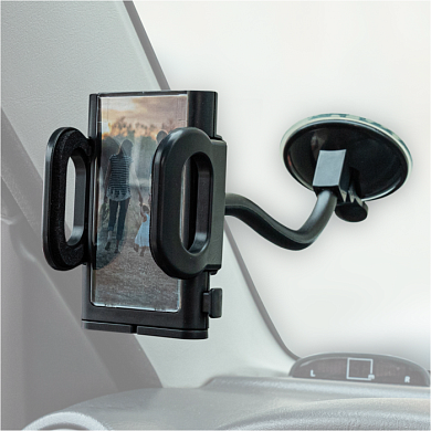 Держатель телефона на лобовое стекло гибкая ножка, черный SKYWAY S00301015