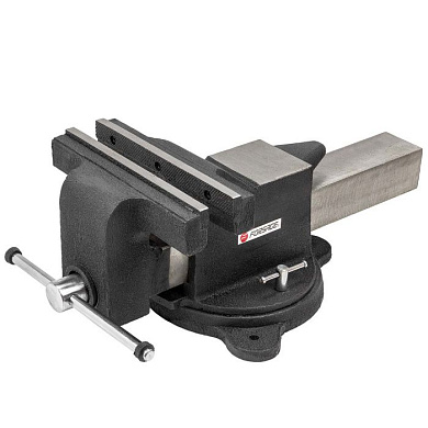 Тиски стальные поворотные с наковальней + захват для труб 10"-250 мм Forsage F-6540210A