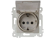 Розетка 1-ая, скрытая, без рамки, с/з, с крышкой, титан, RITA, 16 A, 250 V, IP 20, Mutlusan 22006100283