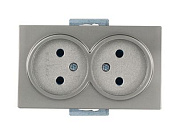 Розетка 2-ая, скрытая, б/з, керамика, титан, DARIA, 10 A, 250 V, IP 20, Mutlusan 21002010283