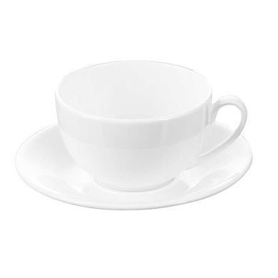 Чашка с блюдцем "WL-993000/AB", фарфор, 250 мл, белый