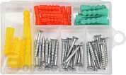 Набор шурупов с набором пластмассовых дюбелей 52 шт. Yato YT-36505
