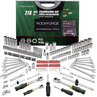 Набор инструментов 216 пр. 1/4'',3/8''&1/2'', 6-гр. RockForce RF-38841(NEW)