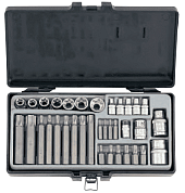 Набор бит Torx, TorxTR 1/4''&10 мм&14 мм и головок Е-профиль 1/4''&3/8'' 35 пр. Force 4352