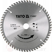 Диск пильный по Al с напаянными зубцами из твердых сплавов 180/20 60Т Yato YT-60907
