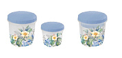 Набор банок для хранения продуктов "Цветущий сад" 2 шт, 0,5+1 л Полимербыт 4357818
