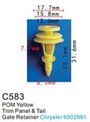 Клипса для крепления внутренней обшивки а/м Крайслер пластиковая, 100 шт Forsage C0583(Chrysler)