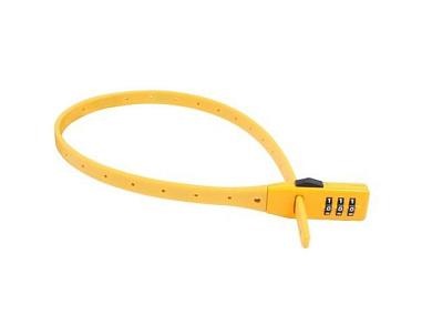 Замок навесной ВС 455 НС, 11*530 ЖЕЛТЫЙ кодовый с нерж. тросом БУЛАТ, 14744 УЗК 14744