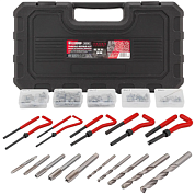 Набор приспособлений и футорок для восстановления резьбы М5х0,8 М6х1,0 М8х1,25 М10х1,5 М12х1,75 131 пр ForceKraft FK-9131U1