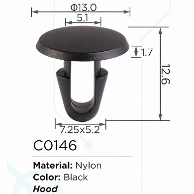 Клипса для крепления внутренней обшивки а/м GM пластиковая, 100 шт Forsage C0146(GM)