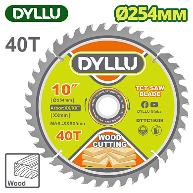 Диск пильный 254x30 мм 40 зубьев DYLLU DTTC1K09