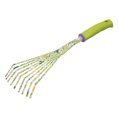 Грабли веерные 9 - зубые, 75 х 385 мм, стальные, пластиковая рукоятка, Flower Green, Palisad 62042