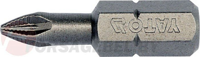 Бита крестовая Non slip system PZ1x25 мм., 1/4'', 10 шт. Yato YT-04702