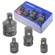 Набор адаптеров ударных 4 пр 3/8''(F)x1/2''(M), 1/2''(F)x3/8''(M), 1/2''(F)x3/4''(M), 3/4''(F)x1/2''(M), в ложементе Forsage F-4048MPB