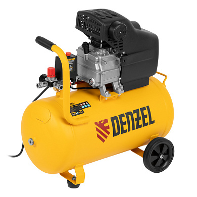 Компрессор воздушный, прямой привод DC1500/50, 1.5 кВт, 50 литров, 220 л/мин Denzel 58161