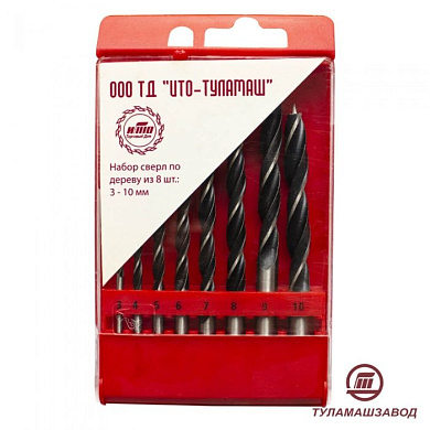 Набор сверл по дереву 8 пр. 3-10 мм Туламаш 93444