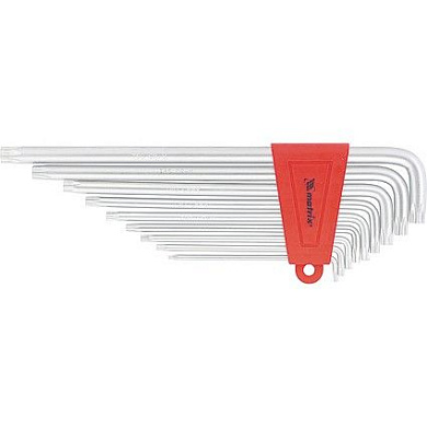 Набор ключей имбусовых TORX, 9 шт., T10-T50, CrV, экстра-длинные с сатинированным покрытием Matrix 12307