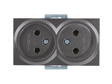 Розетка 2-ая, скрытая б/з, дымчатая RITA Mutlusan 2200 203 0295