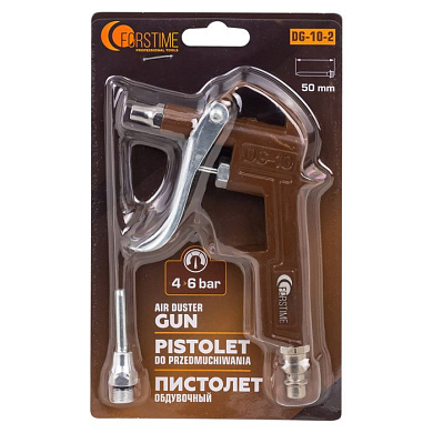 Пистолет обдувочный, сопло 50 мм, 4-6Bar, в блистере FORSTIME FT-DG-10-2