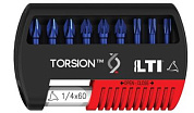 Набор бит 10 пр., PH, PZ, Torx, битодержатель, 1/4'' TORSION Krino 66005305