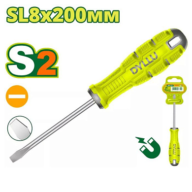 Отвертка шлицевая SL8 200 мм DYLLU DTSDA288