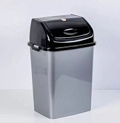 Ведро дя мусора "Камеия" 18 л серебристый перамутр / черный РУССПЛАСТ РП-1013сереб