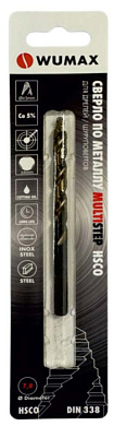 Сверло по металлу HSCO (5% Co) DIN338 MULTISTEP 3,5 мм WUMAX 1626940350