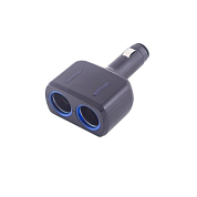 Разветвитель прикуривателя гнезда Черный, предохранитель 5А SKYWAY S02301017