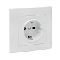 Валенсия розетка 1-местная с/з 16А белая с защ, штор, EKF PROxima EWR16-028-10