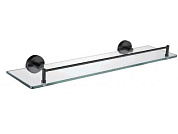 Полка в ванную, нержавеющая сталь SUS 304 + стекло, черный Ledeme L71707B