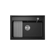 Мойка кварц, прямоугольная, KS-7301, 730*510мм, черный металлик, на столешницу, Granula 119253
