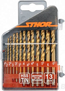 Набор сверл по металлу 1,5-6,5 мм HSS 13 пр. Sthor 22300