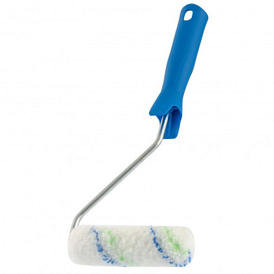 Мини-валик в сборе ''Водные краски'', 110 мм, ворс 12 мм, D 16 мм, D ручки 6 мм, полиэстер Сибртех 80580