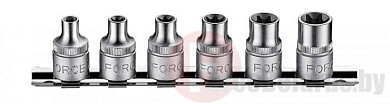 Набор головок Force 3064 E-профиль (E6-E14) 6 пр. 3/8''