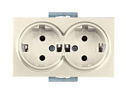 Розетка 2-ая, скрытая, с/з, кремовая, DARIA, 16 A, 250 V, IP 20, Mutlusan 21002020202