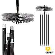 Набор для чистки дымохода (стальная щетина) 5x140, 250 мм GRAFF 111250