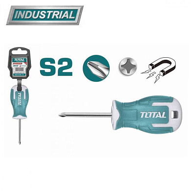 Отвертка крестовая, магнитная PH2 38 мм TOTAL THT26PH2038
