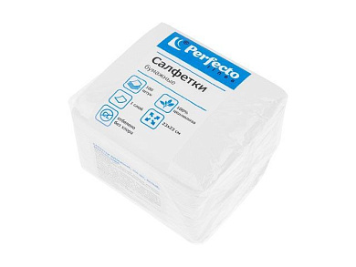Салфетки бумажные, 100 шт., белые, PERFECTO LINEA 66-001287