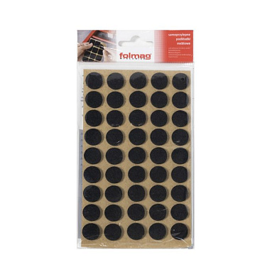 Подкладка самоприлипающая фетровая d15мм (1лист-45шт) черная FOLMAG 111170