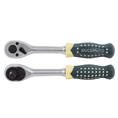 Трещотка реверсивная усиленная с резиновой ручкой 3/8'' 72 зуб RockForce RF-80232A