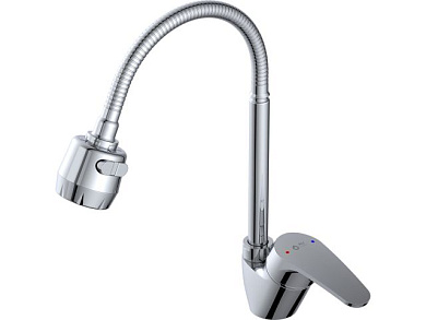 Смеситель для кухни, Lt D40, серия ROM, высота излива - 232 мм, длина излива - 225 мм излив гибкий и двухрежимный. AV Engineering AVROM4-A108-558