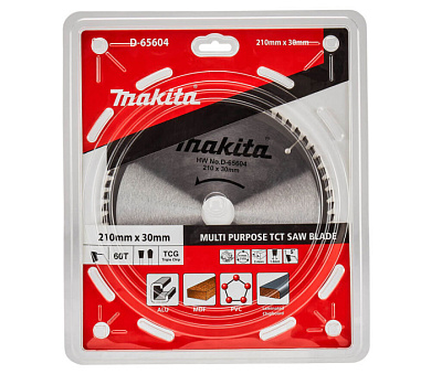 Диск пильный 210×30×1.6 мм, 40 зубов, для дерева, Makita D-65604