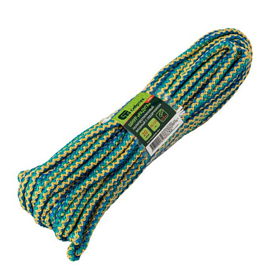 Шнур вязаный полипропиленовый с сердечником,''Радуга'', 6 мм, L 20 м, 90-110 кгс Россия Сибртех 93954