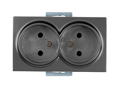 Розетка 2-ая, скрытая, б/з, дымчатая, DARIA, 10 A, 250 V, IP 20, Mutlusan 21002030295