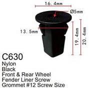 Клипса для крепления внутренней обшивки а/м GM пластиковая, 100 шт Forsage C0630(GM)