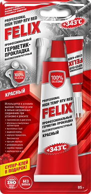 Профессиональный герметик-прокладка (красный) 85 г. FELIX 411040057