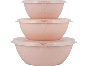 Набор мисок с крышками, 3 шт., Helsinki, персиковая карамель, PLAST TEAM PT128010040